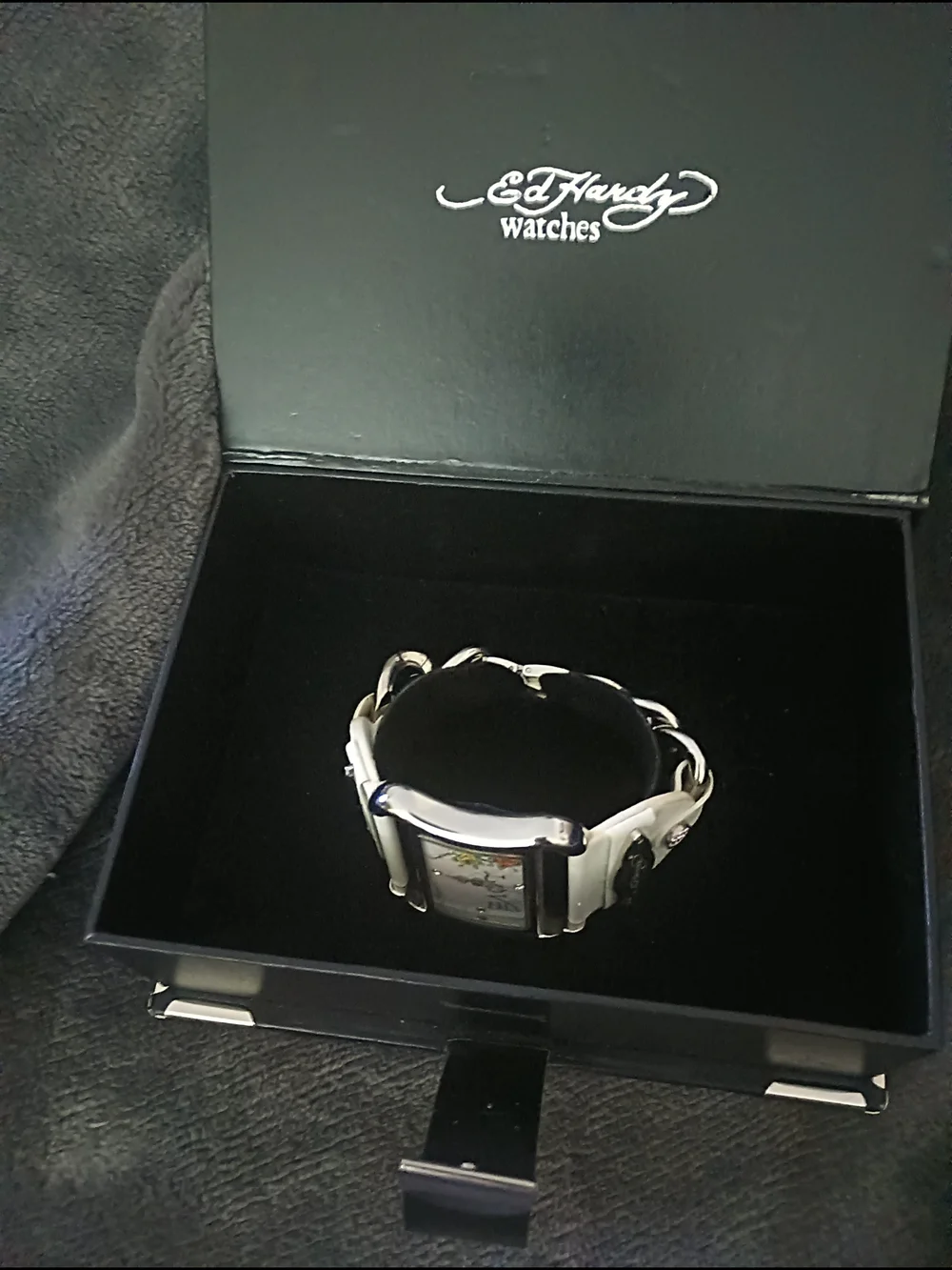 Ed Hardy Love Floral White Strap Fashion Watch